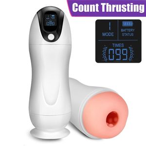 Adult Massager New Male Masturbator Propulsion Counter Vibrators Vaginal for Men Real Cunt Ass Sucker Penis Sporter Cock Oral Toys Erotic