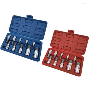 Professional Hand Tool Sets 10 Pcs XZN 12 Point Triple Square Spline Bit Socket Set Tamper Proof With Case Automotive Kit