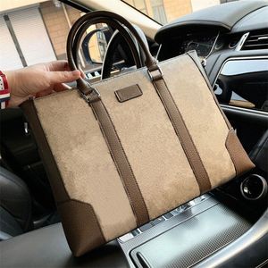 Totes Business Case Ineinandergreifende G-Einkaufstasche Beige Ebenholz Canvas Aktentasche Reißverschlusstasche Gepolsterter Laptop Webriemen Handtasche Luxus-Designer-Markenleder