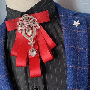 Bow Ties 2022 British Adult Men Women Decoration Tie Cravat Groom Wedding Party Necktie Rhinestone Crystal Ribbon Bowtie Accessories