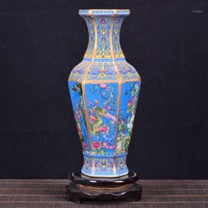 Antieke koninklijke Chinese porselein vaas decoratieve bloemenvaas voor bruiloftdecoratie pot Jingdezhen porselein kerstcadeau1255e