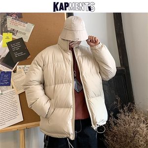 Mens Down Parkas Kapments Men Harajuku Colorful Bubble Coat Winter Jacket Mens Streetwear Hip Hop Parka Korean Black Clothes Puffer Jackets 220829