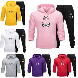 Tute da uomo Tute sportive Tute Autunno Inverno Tuta da jogger Slim e traspirante Psycho Bunny stampato girocollo con cappuccio Top Felpa Giacca 13 Taglia colore S-3XL