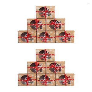 Yılbaşı Partisi Yemek Kutuları toptan satış-Hediye sargısı adet Noel kurabiye kutusu gıda güvenli kraft kağıt pişirme için paketler