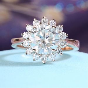 Pierścień Pierścień Pierścienia Pierścionki Moissanites Pierścionek zaręczynowy ct D Color Lab Diamond Accent k Rose Gold for Women