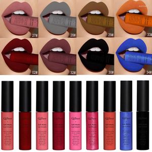 Lip Gloss Qi 33 Colors Lips Beauty Makeup Pigment Waterproof Lipgloss Long Lasting Black Velvet Matte Nude Lipstick Red Lot