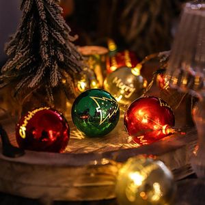 Decoração de festa DIY Árvore de Natal Luzes penduradas e ornamentos coloridos de bola LED FLINHING SHORA