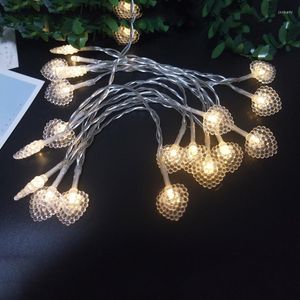 Corde a forma di cuore color pesca luci a stringa a led luci natalizie a batteria luci decorative a forma di fata oggetti di scena