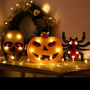 Diğer Etkinlik Partisi Malzemeleri Cadılar Bayramı Dekorasyon Led Işıklar Kabak Örümcek Yarasa Kafatası Baş Açık Dekoratif Modelleme Işıkları Helloween Party Decoracion 220829