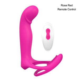 Itens de beleza Dildo Double Penetration Strap no vibrador anal para casais Anus Plug Plug Massager Adulto Sexy Toys for Man