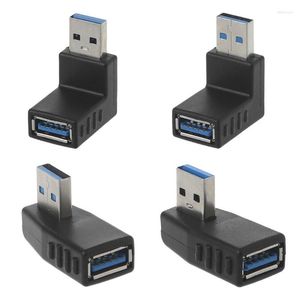 Cabos de computador 90 graus esquerdo Angulado USB 3.0 Um adaptador de conector masculino para fêmea para laptop PC