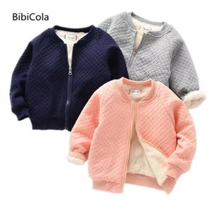 Jackets Bibicola estilo bebê bebê infantil mais lã de lã de inverno casaco quente jaqueta de roupas infantis unisix slide 220827