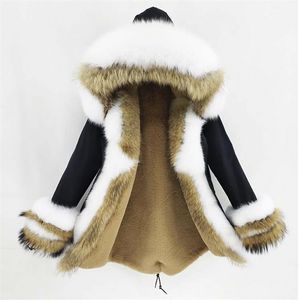 Waterproof Long Parka Winter Jacket Women Real Fur Coat Natural Fur Raccoon Collar Thick Warm Streetwear Detachable New290D