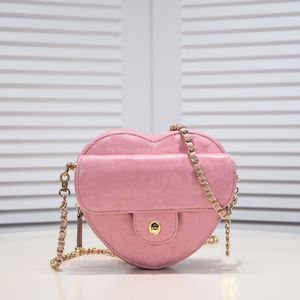 Chain Heart Shoulder Bags Women Designers Diamond Lattice Suture handbag Crossbody Bags solid color Leather Daily Storage cosmetic Coin Purse