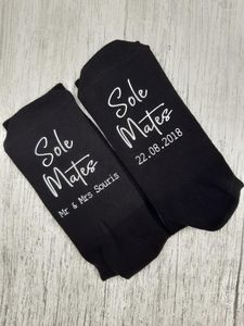 Men's Socks Soul Mates Personalised Sole Underneath Printed Name Anniversary Wedding Custom Gift For Groom Man