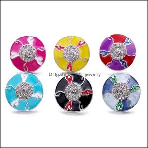 Charms Wholesale Volcano Geometric Snap Button Charms Jewelry Findings Crystal Beads Rhinestone 18Mm Metal Snaps Buttons Dhseller2010 Dhotr