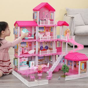 Architettura fai da te casa ragazze finta giocattolo grande casa delle bambole fatta a mano castello fai da te in miniatura edifici modelli s per bambini compleanno regali di natale 220829