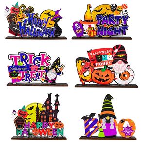 Outra festa de eventos suprimentos de halloween ornamento de madeira aranha abóbora ghost wood porta pendurando placas pending halloween party decoration for home kids presente 220829