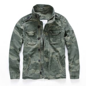 Giacche da uomo Giacca di jeans militare da uomo Retro Camo Multitasche Giacche da cowboy da uomo Moda Cargo Jeans Cappotti Jaqueta Masculina Taglia S2XL 220829