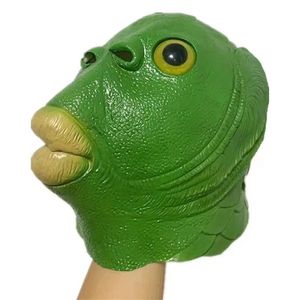 Other Event Party Supplies Green Fish Head Set Halloween variation green fish man sand carving fish head latex mask wedding horror Box Po Props 220829