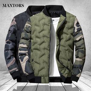 Mens Down Parkas Mens Winter Jackets and Coats Outerwear Clothing Camouflage Bomber Jacket Mens Windbreaker Thick Warm Male Parkas Military 220829