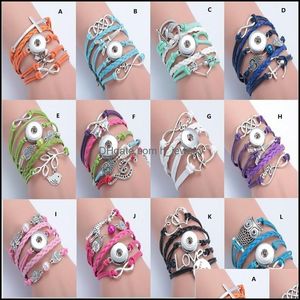 Charm Bracelets Fashion Noosa Chunk Bracelet Mix Styles Infinity Cross Owl 18Mm Ginger Snap Button Charms Interchangeabl Dhseller2010 Dhwm8