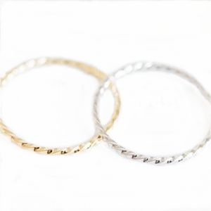 The latest band rings elements Gold Silver twist sizable stacking ring stackable women pink rings Wholesale