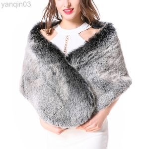 'S Zadorin Luxury Coat Vintage Faux Fur Shawl Ladies Winter Fourue Poncho Cape Women Festro Damskie L220829