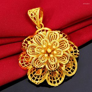 H￤nge halsband stora filigran blomkedja guld fylld br￶llop engagemang kvinnor halsband brithday g￥va