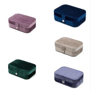 Velvet Travel Jewelry Box Small Jewelry Organizer Portable Display Storage Case Packaging for Rings Earrings Necklace Bracelet