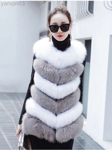 Women's fur Zadorin New Winter Fashion Femme Colorful Fluffy Women Thick Warm Faux Fur Coat Abrigos Mujer Vest fourrure L220829