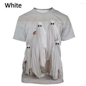 Męskie koszulki T-shirty 2022 Ghost Zabawne drukowane fajne letnią koszulę Modną 3D Osobowość T-shirt Casual Men's and Women's Short