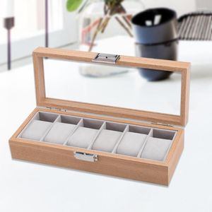 Titta p￥ l￥dor Portable Wood Wrist Showcase w / Lock Storage Organizer