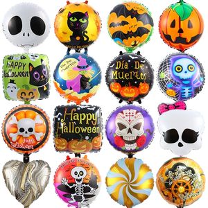 Outros suprimentos de festa de evento 10pcs misturam 18 polegadas Happy Halloween Helium Foil Balloons Halloween decoração de abóbora Bruxa preta Casa assombrada Prop Decor Home 220829