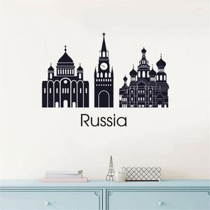 Décalcomanie Russe achat en gros de Autocollants muraux décalcomanies russes City Country Silhouettes Art Art Wallapper Wallapper Decor RU207