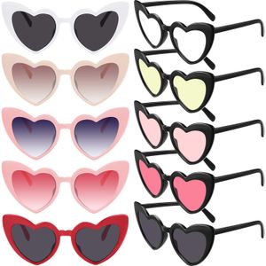 Sonnenbrille herzförmig für Frauen Gradient Cat Eye Gläses Mod Vintage Love Eyewear Party Gefälscht