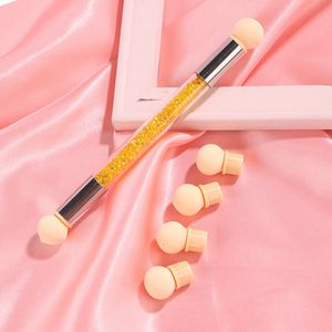 Double-ended Brushes Nail Art Painting Tool Gradient Shading Pen Nail Dotting Brush Sponge Head Rhinestone Handle Kit