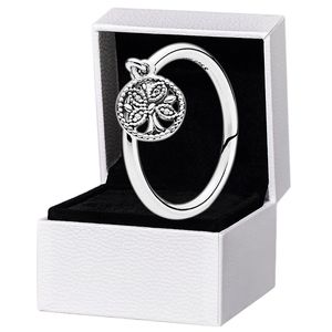 925 Sterling Silver Family tree Pendant RING Women Girls Party Jewelry For pandora girlfriend Gift Rings with Original Box Set