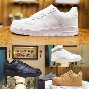 2022 Designers Outdoor Men Low Casual Shoes Trainer FoRCes Skateboard One Unisex 1 07 Knit Airs High Women AIRFoRCes All White Black Wheat Running Sports Sneakers
