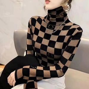 새로운 터틀넥 스웨터 여성 풀오버 인쇄 y2k 긴 소매 바닥 셔츠 여성 의류