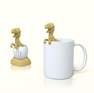 Creative Dinosaur Baby Shape Tea Infuser Silers Food Grade Silicone Tyrannosaurus Leaf Herbal Filter TEA PAG Accessories SN4668