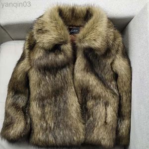 Men's Fur High Quality Fur Coat Men Winter Plush Warm Keep Collar Thickened Male Mink Fur Coat All-In-One Men Clothing 2022 L220830