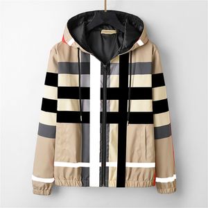 Herrjacka varumärken pläd mönster mode casual hoodie jacka windbreaker stilar är olika3xl 2xl
