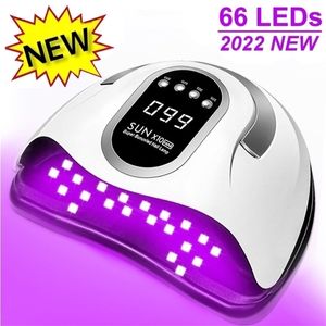 Nail Dryers 66LEDs Dryer UV LED Lamp for Curing All Gel Polish With Motion Sensing Professional Manicure Salon Tool Equipment 220829