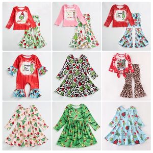 Special Occasions Girls Fall Winter Christmas Milk Silk Dress Bell Bottom Outifts Baby Romper 220830