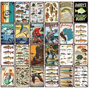 Metal Painting Teach A Man to Fish Metal Tin Signs Buy Lead Vintage Plaque Metal Painting Wall Decor Board Retro Pub Funny Bar Tin Poster T220829