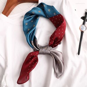 Scarves Arrival Dot Printed Silk Scarf Smooth Touching Design Contrast ColorLady Neck Hijab Brand Handbag Tie Bandeau