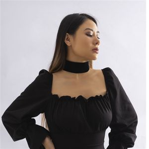 女性用のファッションブラックベルベットチョーカーネックレス