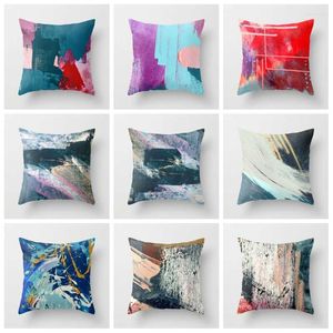 Pillow Retro Style Advocating Nature Based Case Design Blue Peach Pillowcase Square Sofa Bedroom