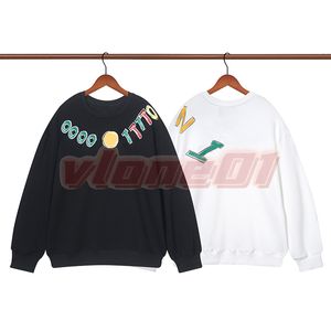 Moda lüks erkek sweatshirts tasarımcı kadınlar yuvarlak boyun hoodies adam renkli mektup baskı süveteri asya boyutu m-2xl